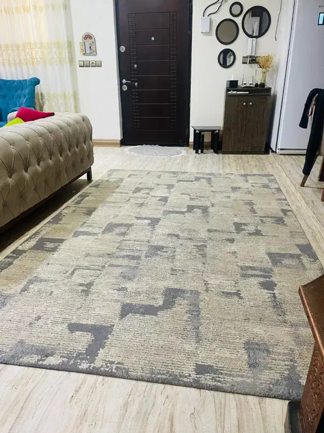 فروش گلیم فرش طوسی طرح مینمال و شیک|فرش|رامهرمز, |دیوار