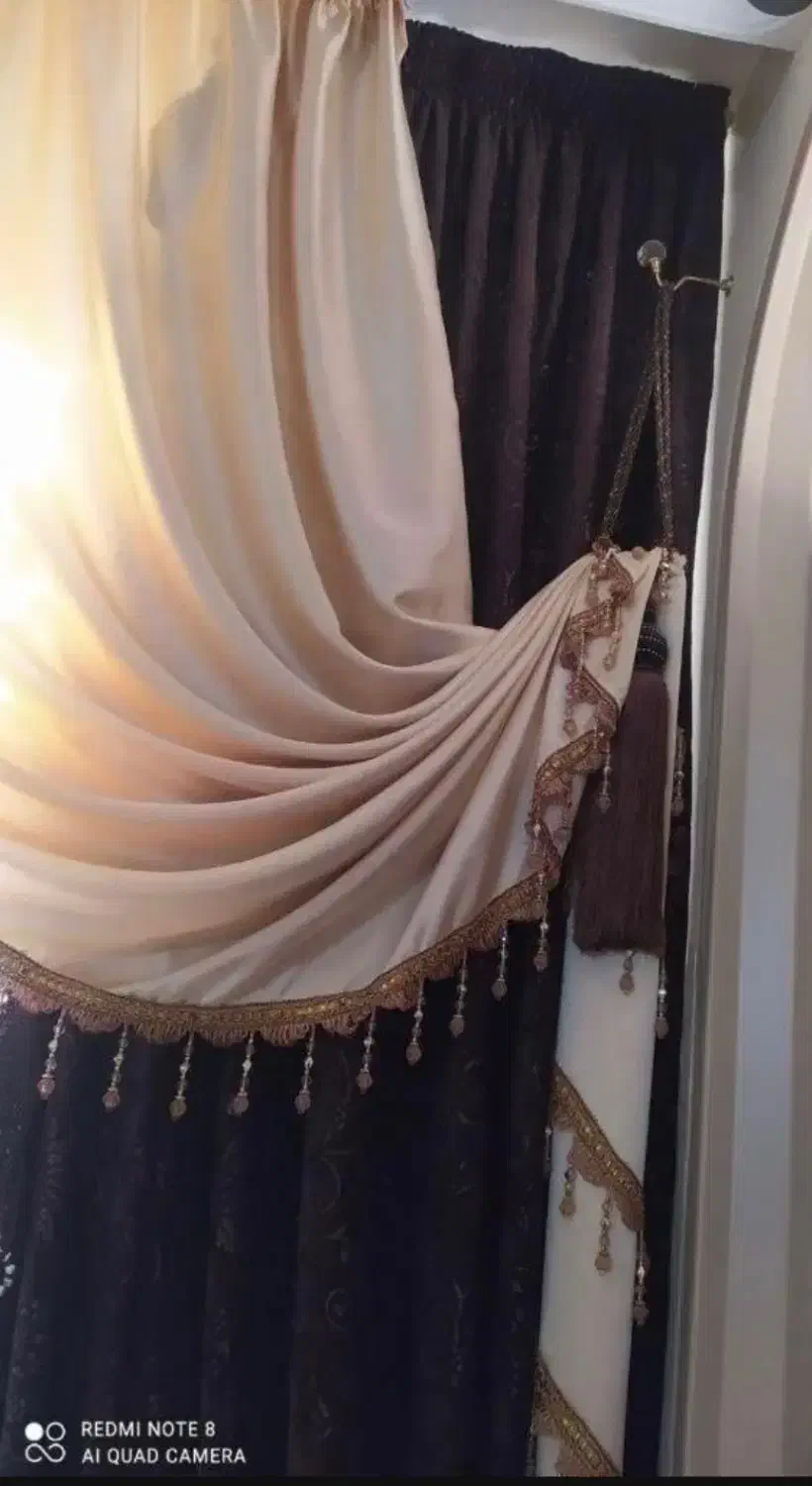 کناره پرده جفت به همراه گوشواره هاش|پرده، رانر، رومیزی|نجف‌آباد, سعدی|دیوار