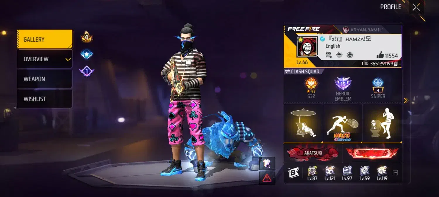 اکانت فری فایر لول 66|کنسول، بازی ویدئویی و آنلاین|سمنان, |دیوار