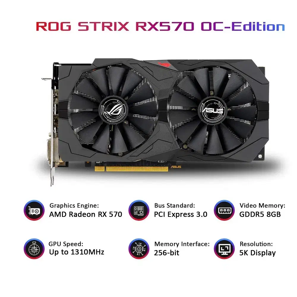 گرافیک ایسوس ROGSTRIX RX570 8GB|قطعات و لوازم جانبی رایانه|ارومیه, |دیوار