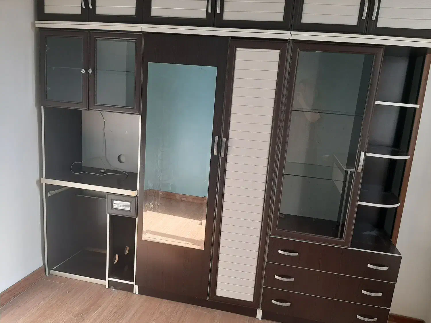 کمد ام دی اف سه تیکه|کتابخانه، شلف، قفسه‌های دیواری|تهران, شهرک ولیعصر شمالی|دیوار