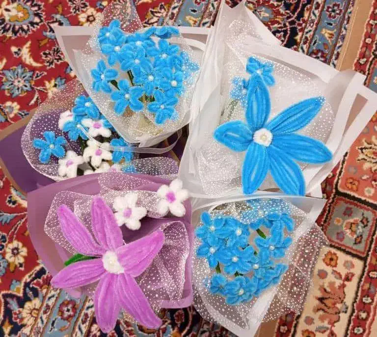 کادوی مناسب گل فانتزی با پیپ پاکن|گل مصنوعی|کوهبنان, |دیوار