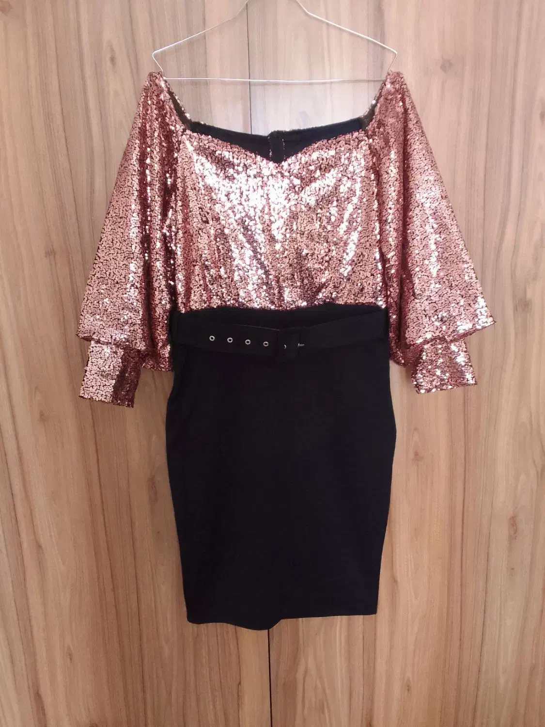 لباس مجلسی پولکی با کمربند تونیک ماکسی|لباس|گلبهار, شهر جدید گلبهار|دیوار