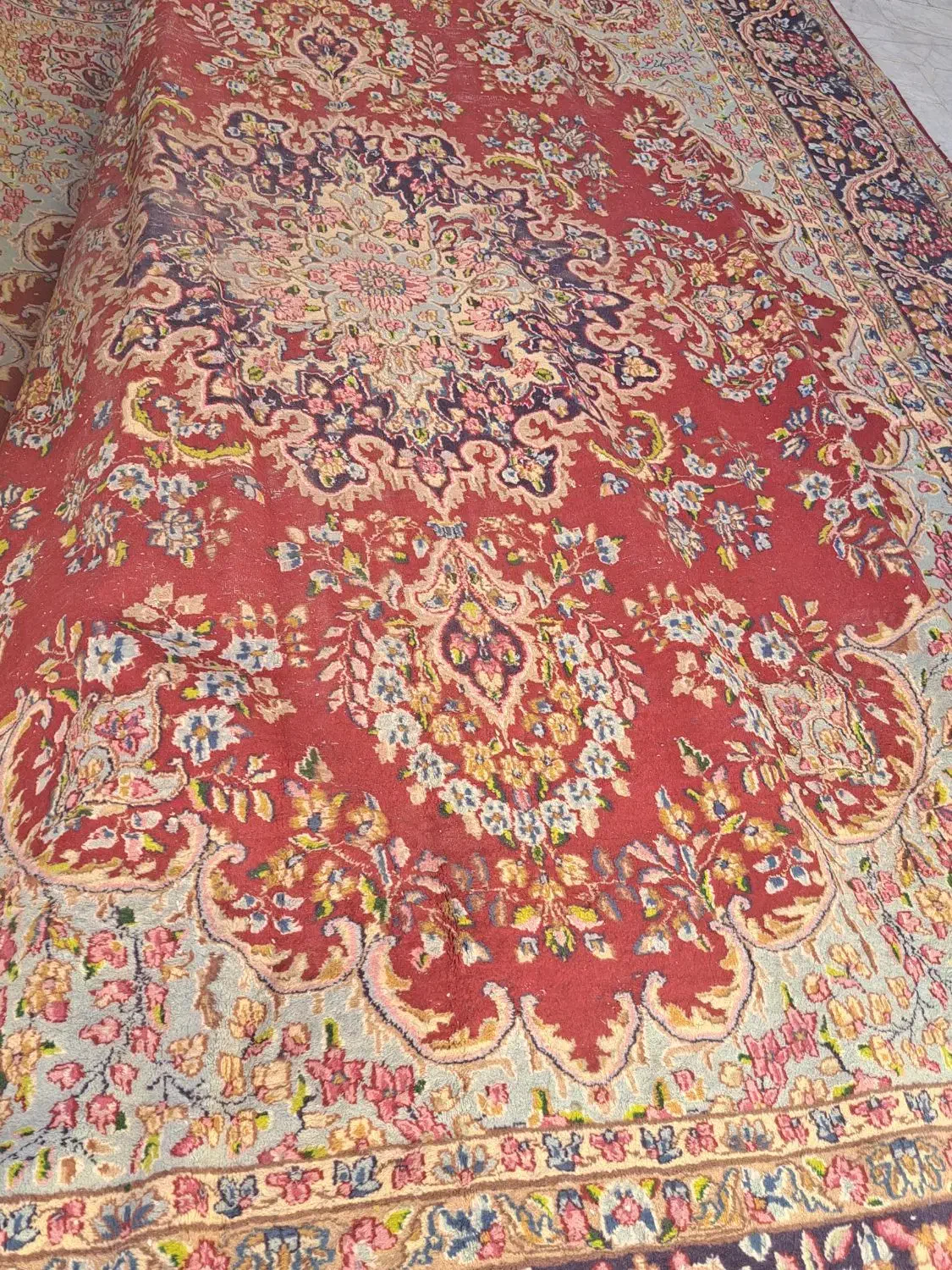 قالی دست باف رشید فرخی|فرش|کرمان, |دیوار