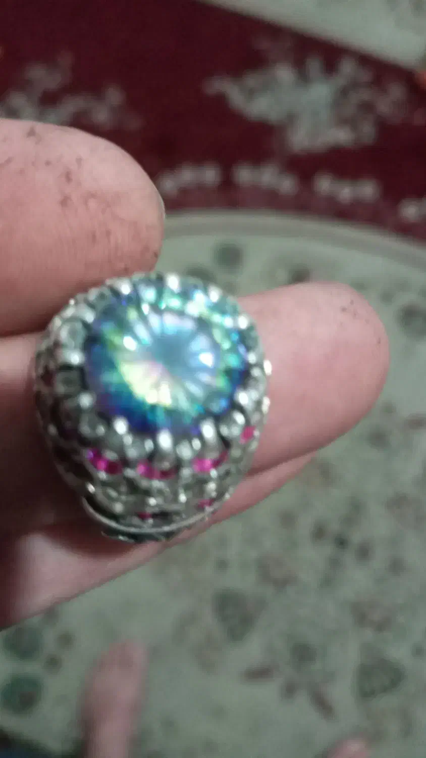 انگشتر توپاز(الماس روس)تراش برلیان|جواهرات|شیراز, کرونی(خاتونک)|دیوار