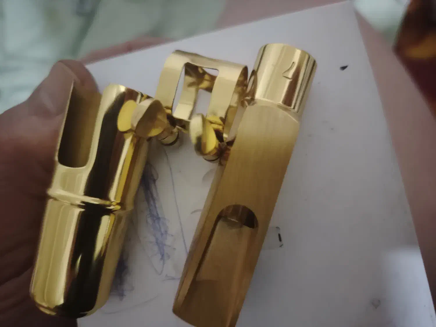 دهنی فلزی ساکسیفون سوپرانو با روکش طلا|سازهای بادی|سقز, |دیوار