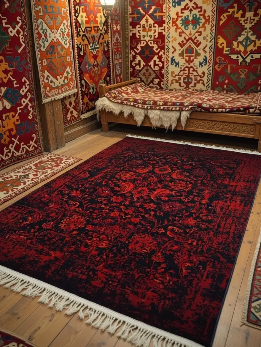 فرش ماشینی قرمز|فرش|بندر ماهشهر, |دیوار