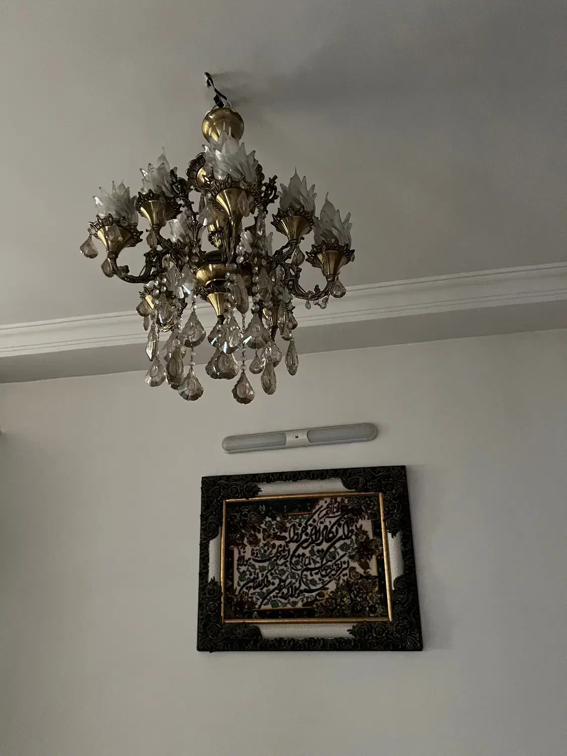 لوستر برنز ۵ شاخه|لوستر و چراغ آویز|قدس, شهر‌قدس|دیوار