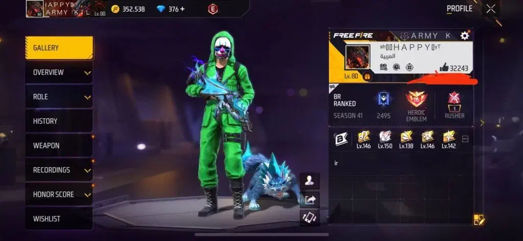 اکانت شاخ فری فایر|کنسول، بازی ویدئویی و آنلاین|مریوان, |دیوار