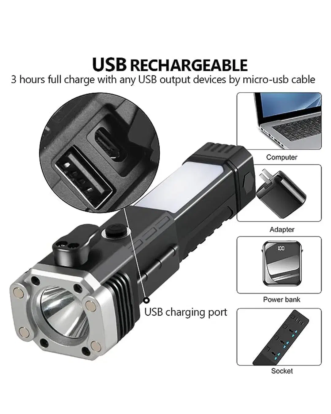 چراغ قوه ۸ کاره مدل led torch|کوهنوردی و کمپینگ|اهواز, اهواز|دیوار