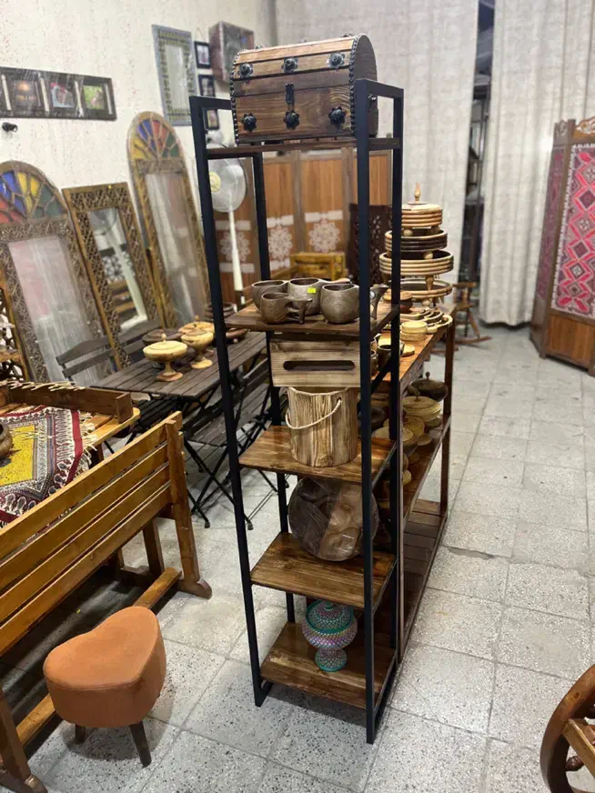 استند چوب و فلز|کتابخانه، شلف، قفسه‌های دیواری|بروجرد, |دیوار