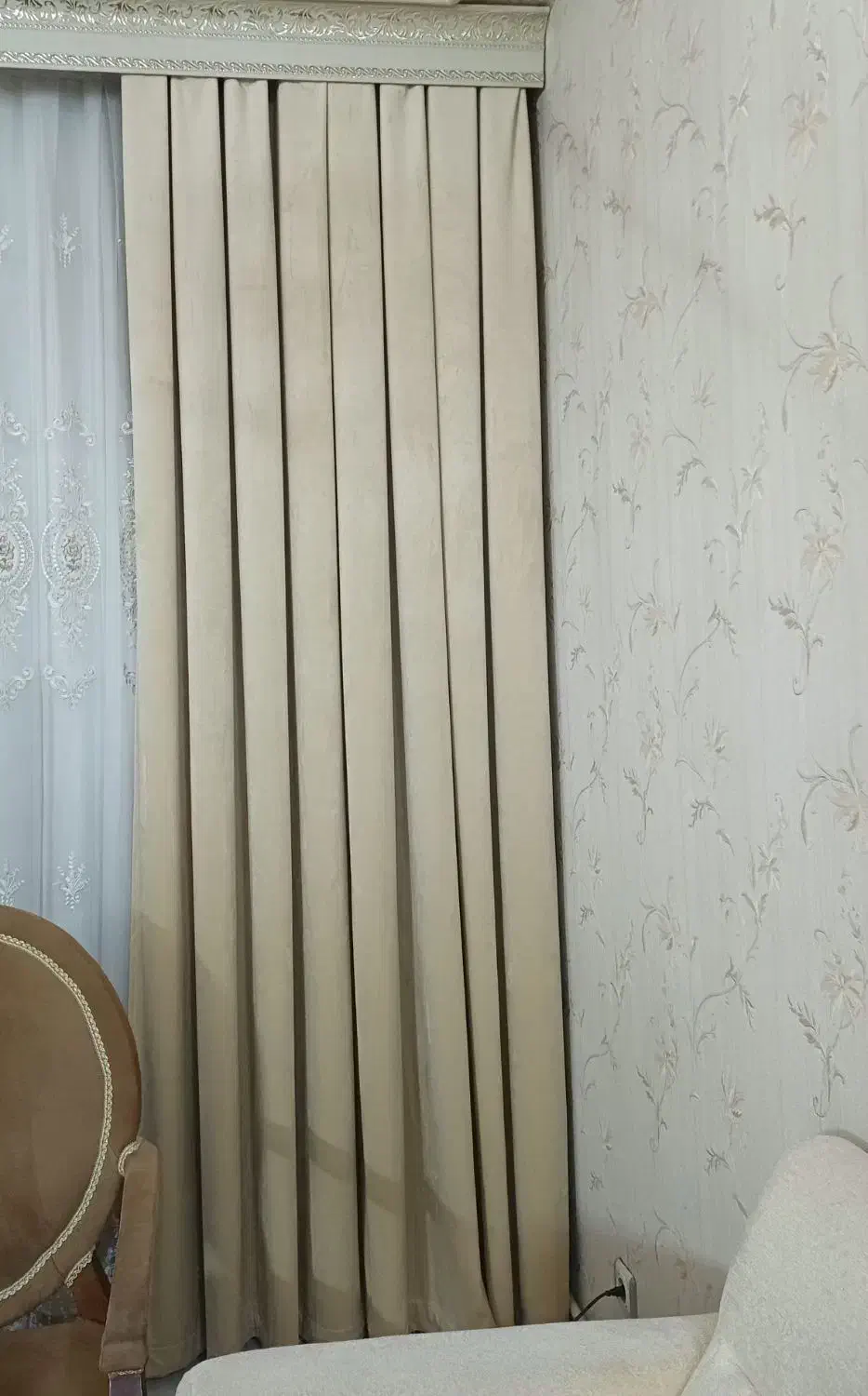 پرده پانچی مینیمال مخمل|پرده، رانر، رومیزی|اسلامشهر, شهرک واوان|دیوار