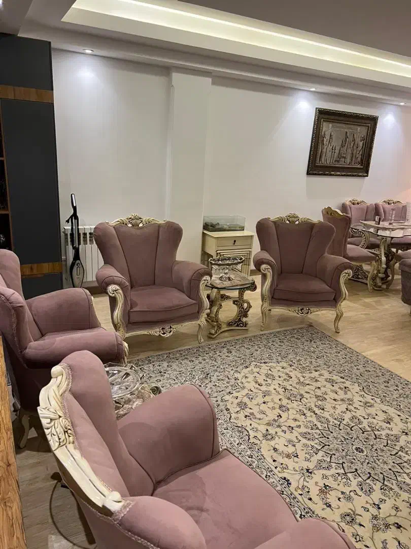 ست کامل مبل استیل ۷نفره + ناهارخوری ۸ نفره|مبلمان خانگی و میز عسلی|تهران, سازمان برنامه شمالی|دیوار