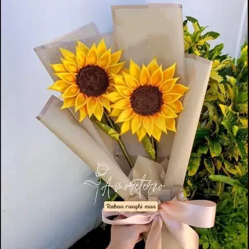 گل لاله، آفتابگردان روبانی|گل مصنوعی|ملایر, |دیوار