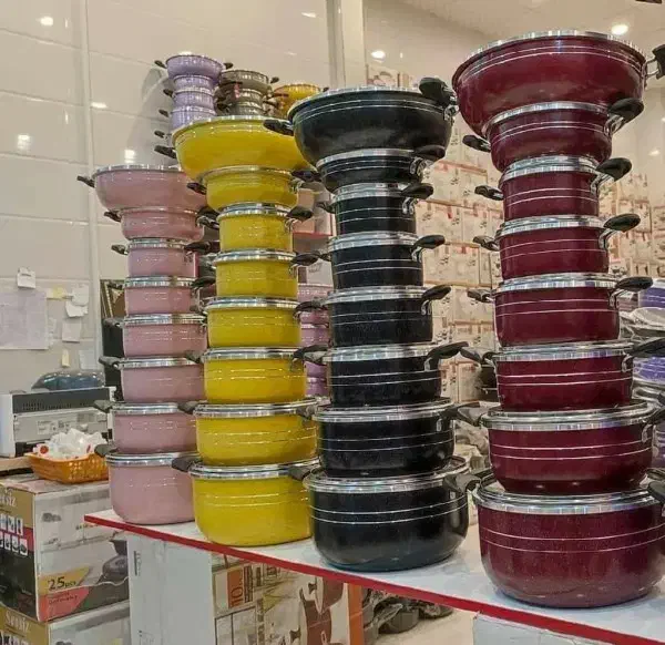 سرویس قابلمه 14پارچه داخل زنبوری|ظروف پخت‌وپز|رشت, سلیمانداراب|دیوار