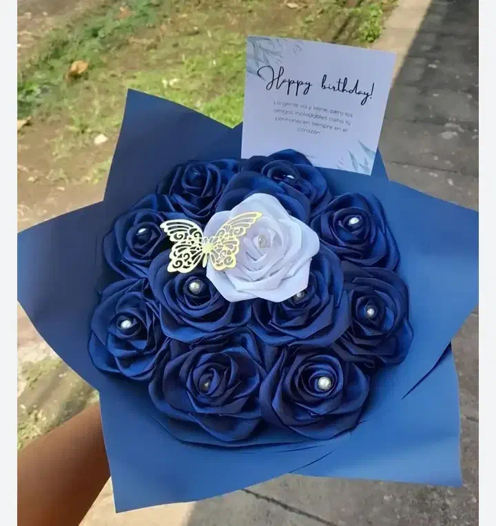 گل روز با روبان|گل مصنوعی|زرند, |دیوار