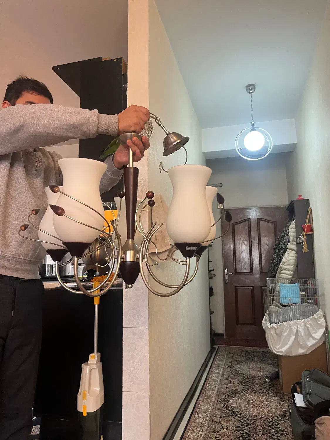 لوستر پنج شعله|لوستر و چراغ آویز|کرمانشاه, |دیوار