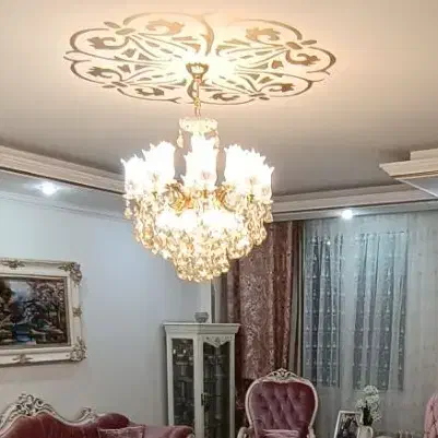 لوستر آبکاری طلا فوق العاده زیبا|لوستر و چراغ آویز|تهران, بنیهاشم|دیوار