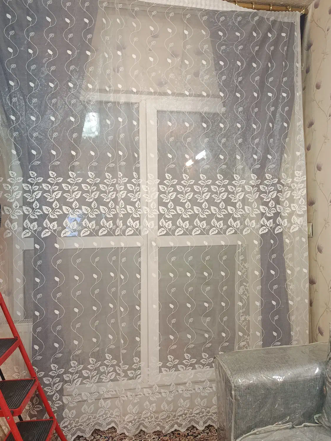 پرده توری پارچه ترک همراه با استر|پرده، رانر، رومیزی|مرودشت, ولایت|دیوار