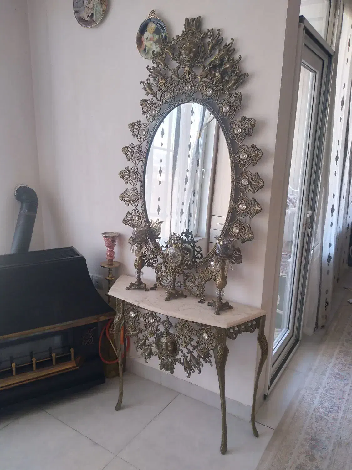 آینه وشمعدانی|آینه|سنندج, |دیوار