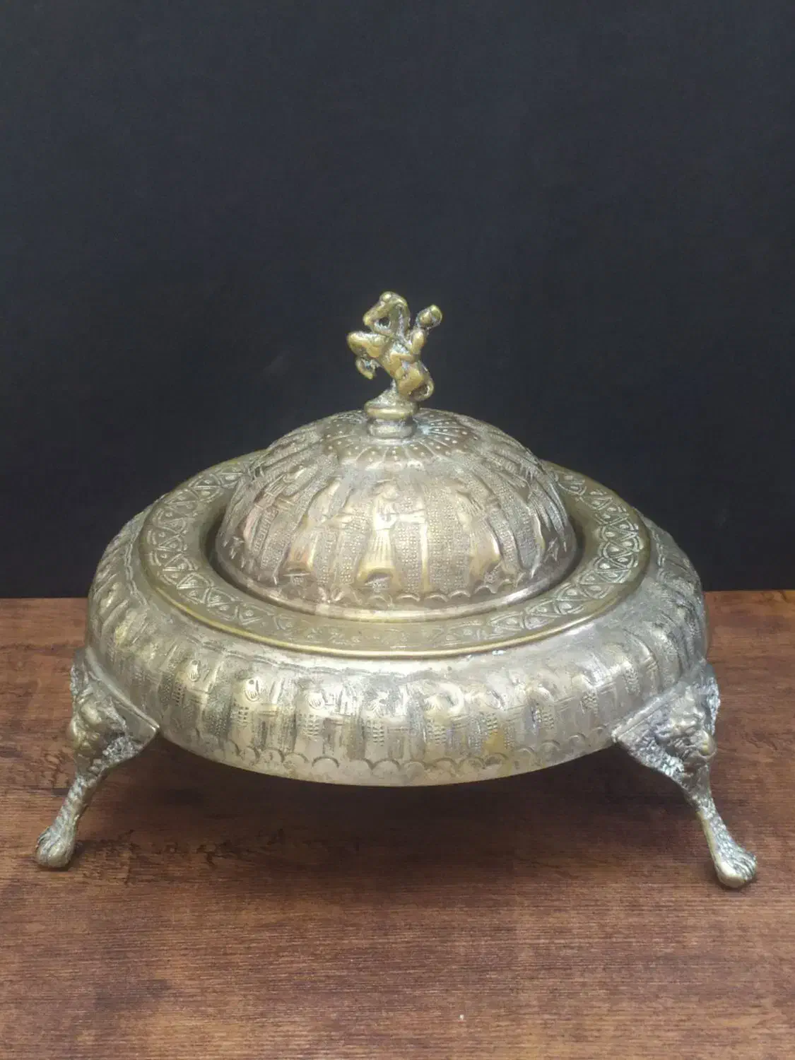 خاویارخوری برنجی قدیمی قلم|کلکسیون اشیاء عتیقه|تهران, فردوس|دیوار