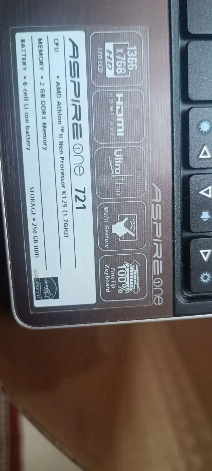 لپ‌تاپ ایسر Aspire one 721|رایانه همراه|اراک, |دیوار