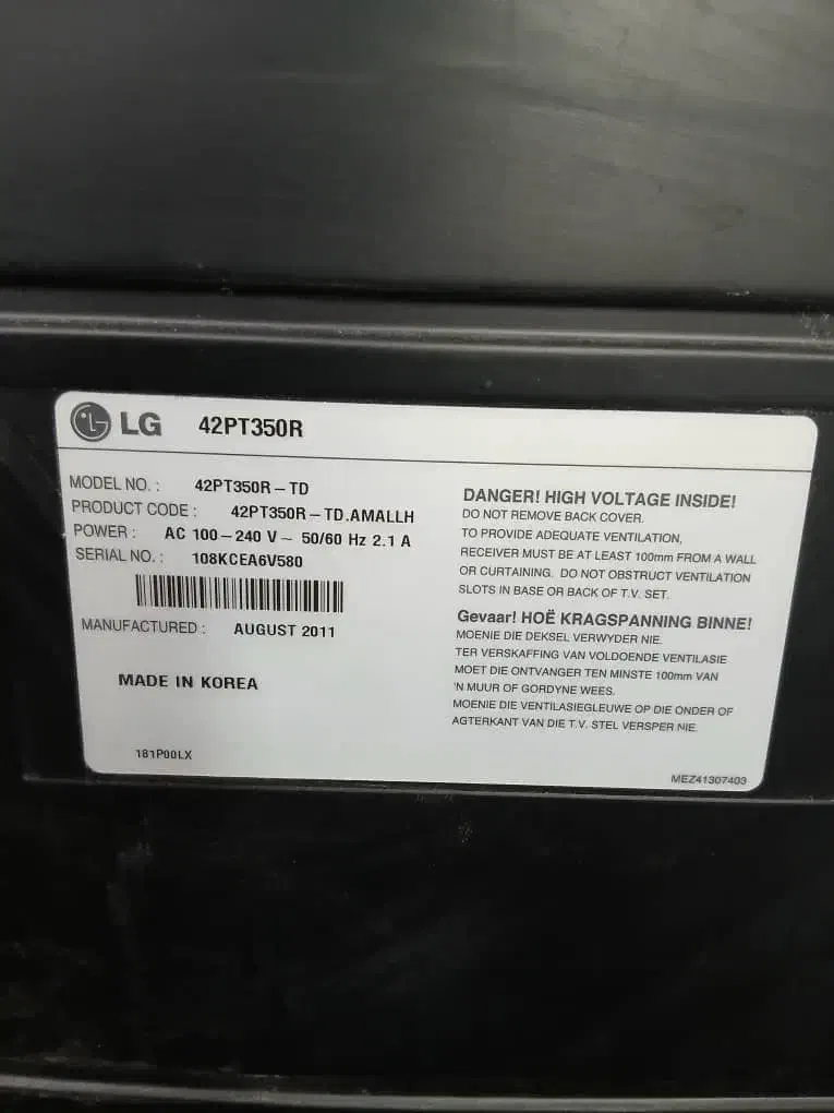 تلویزیون 42 الجی مدل کره|تلویزیون و پروژکتور|سلماس, |دیوار