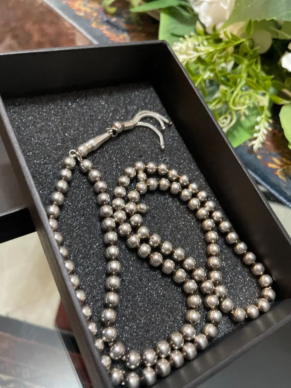 تسبیح ۱۰۱ دانه نقره نو|جواهرات|زنجان, |دیوار