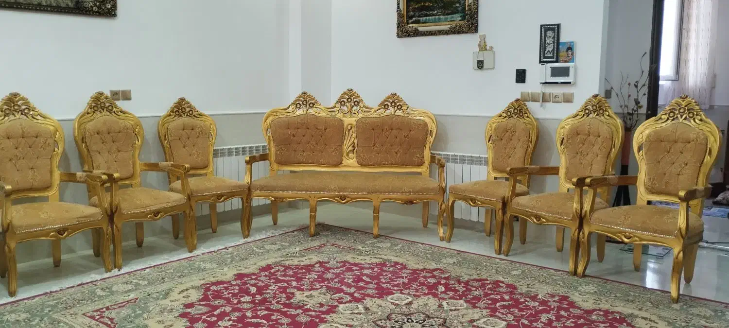مبل سلطنتی 9 نفره|مبلمان خانگی و میز عسلی|رفسنجان, |دیوار