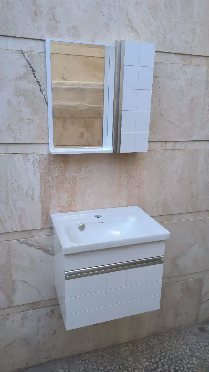 روشویی کابینتی تمام pvcست کامل تولیدی|لوازم سرویس بهداشتی|یزد, |دیوار