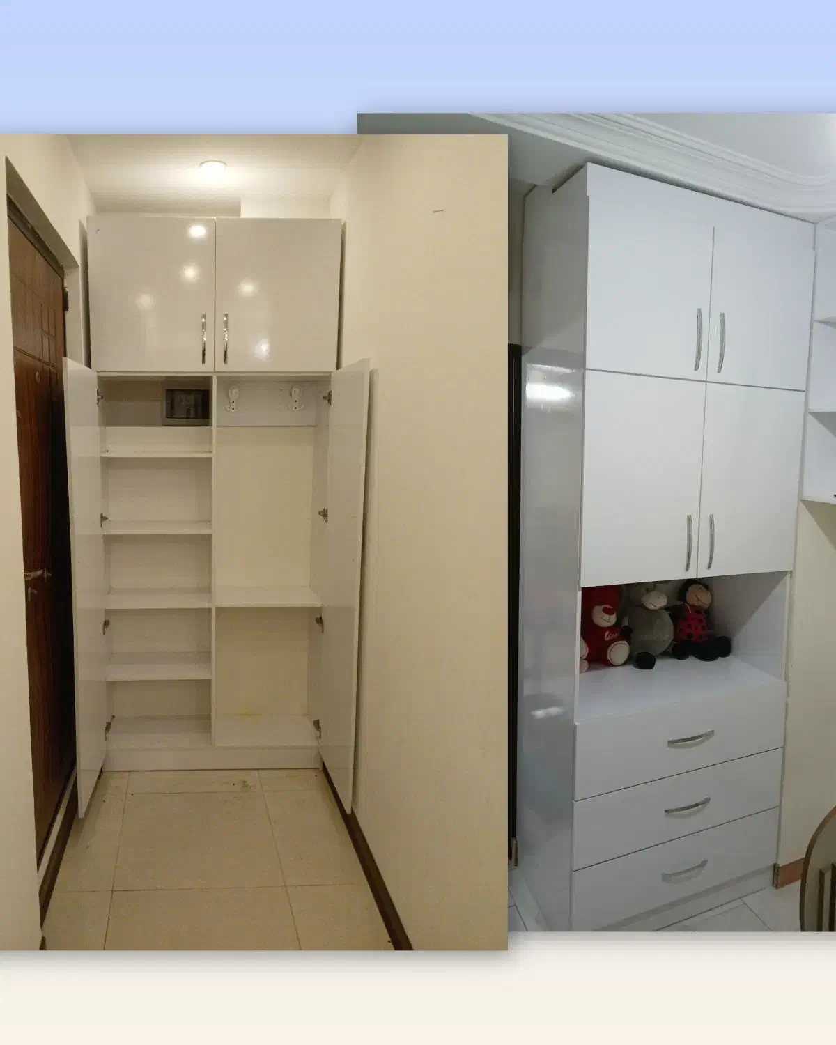 کمد لباس و رخت خواب/ثابت و متحرک|جاکفشی، کمد، دراور|رشت, نظری|دیوار