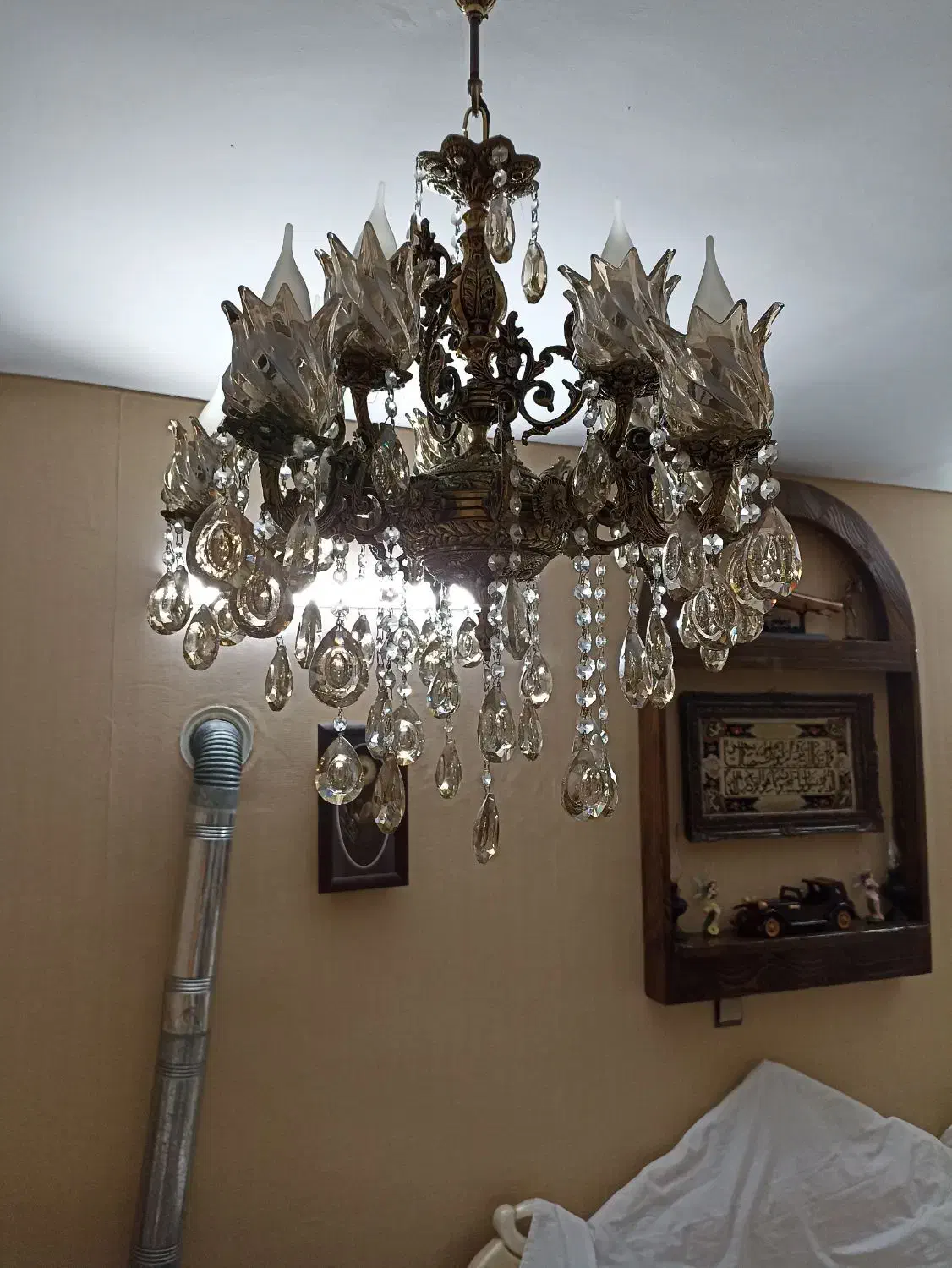 لوستر برنجی ۵شاخه ۲تایی|لوستر و چراغ آویز|تهران, زرکش|دیوار