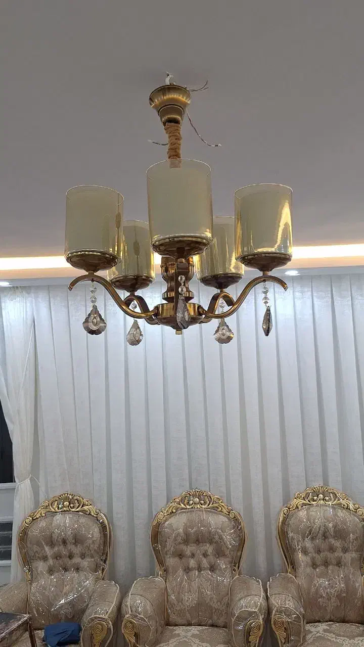 لوستر ۵ شاخه|لوستر و چراغ آویز|بیرجند, |دیوار