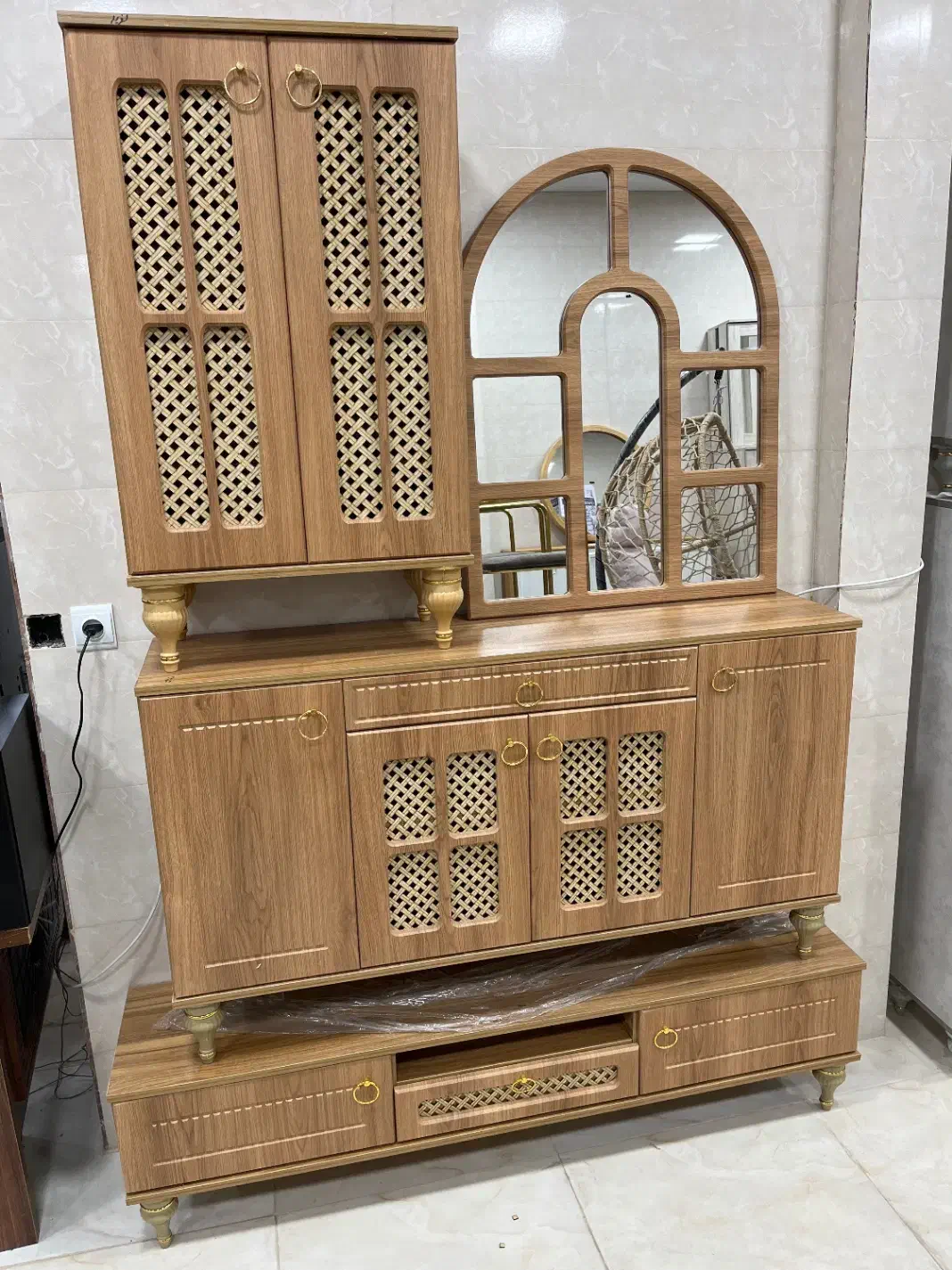 انواع ست آیینه و کنسول جاکفشی و میز تلویزیون|بوفه، ویترین، کنسول|رفسنجان, |دیوار