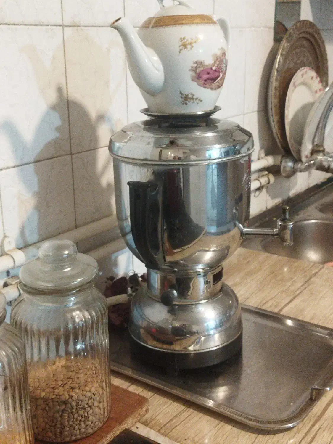 سماور استیل کارکرده|سماور، چای‌ساز، قهوه‌ساز|فولادشهر, B7|دیوار