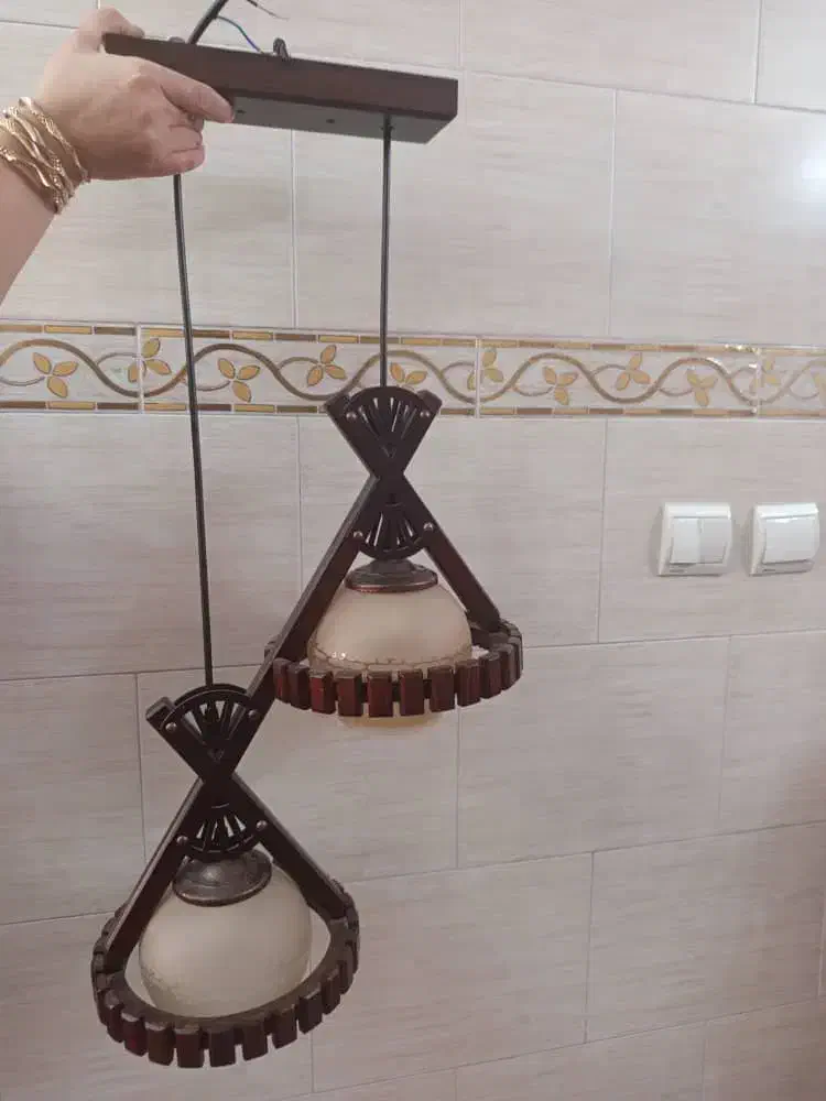 لوستر چوبی|لوستر و چراغ آویز|تبریز, |دیوار