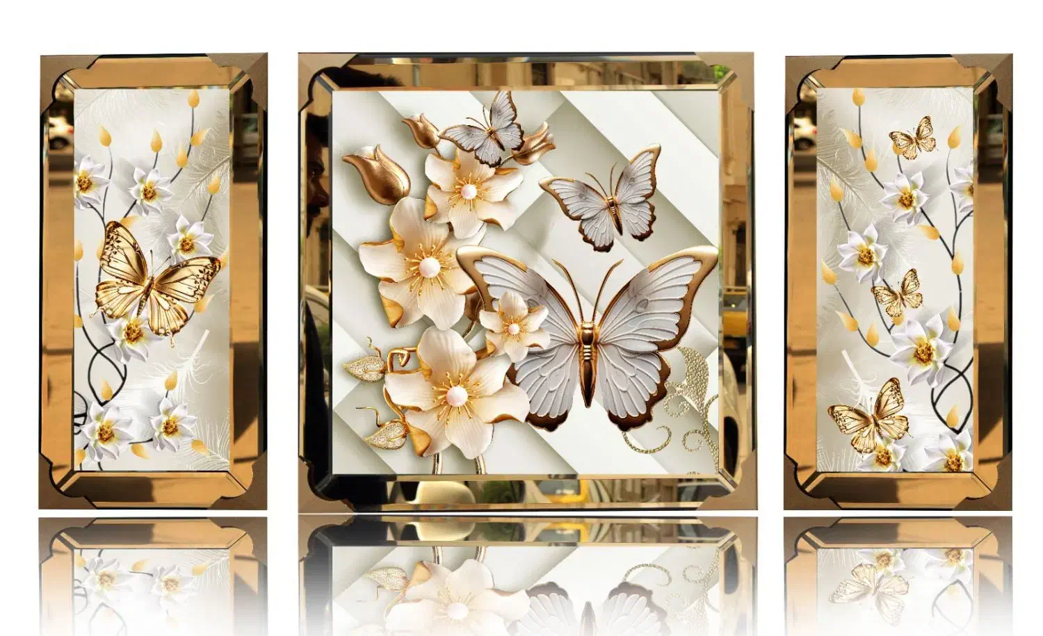 تابلو سه تیکه آینه ای|تابلو، نقاشی، عکس|پاکدشت, پاکدشت (مامازند)|دیوار