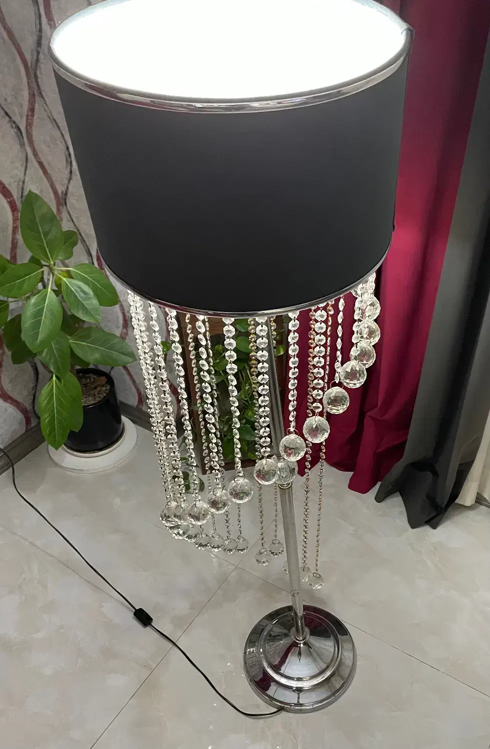 آباژور اویز کریستالی|چراغ خواب و آباژور|گرگان, |دیوار