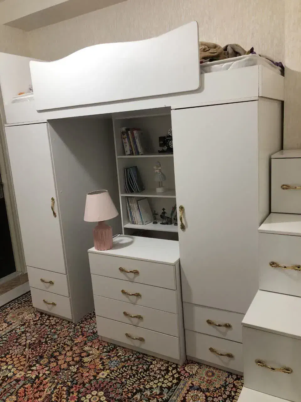 کمد و تخت نوجوان|تخت و سرویس خواب|نسیم‌شهر, |دیوار