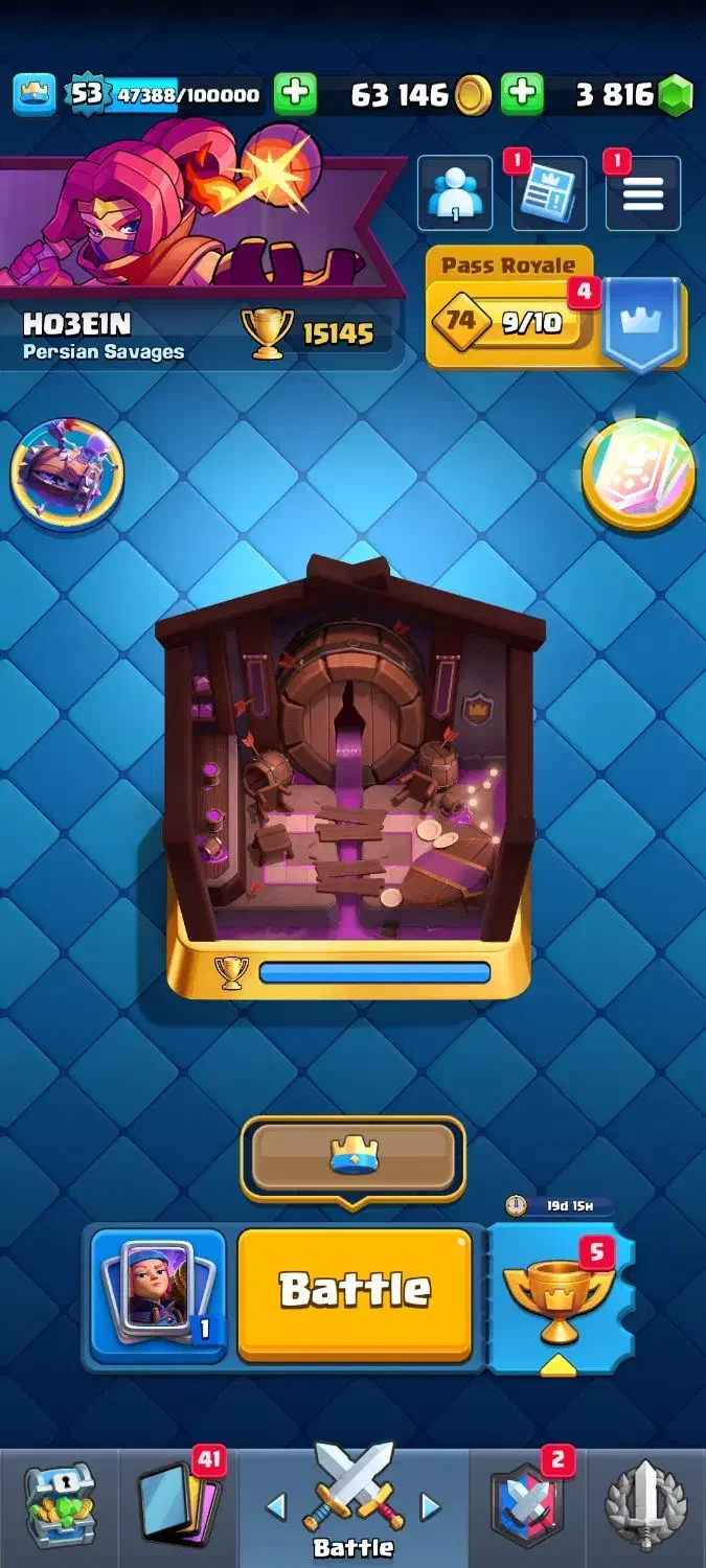 کلش رویال لول ۵۳ کاپ ۱۵۰۰۰|کنسول، بازی ویدئویی و آنلاین|چهارباغ, |دیوار