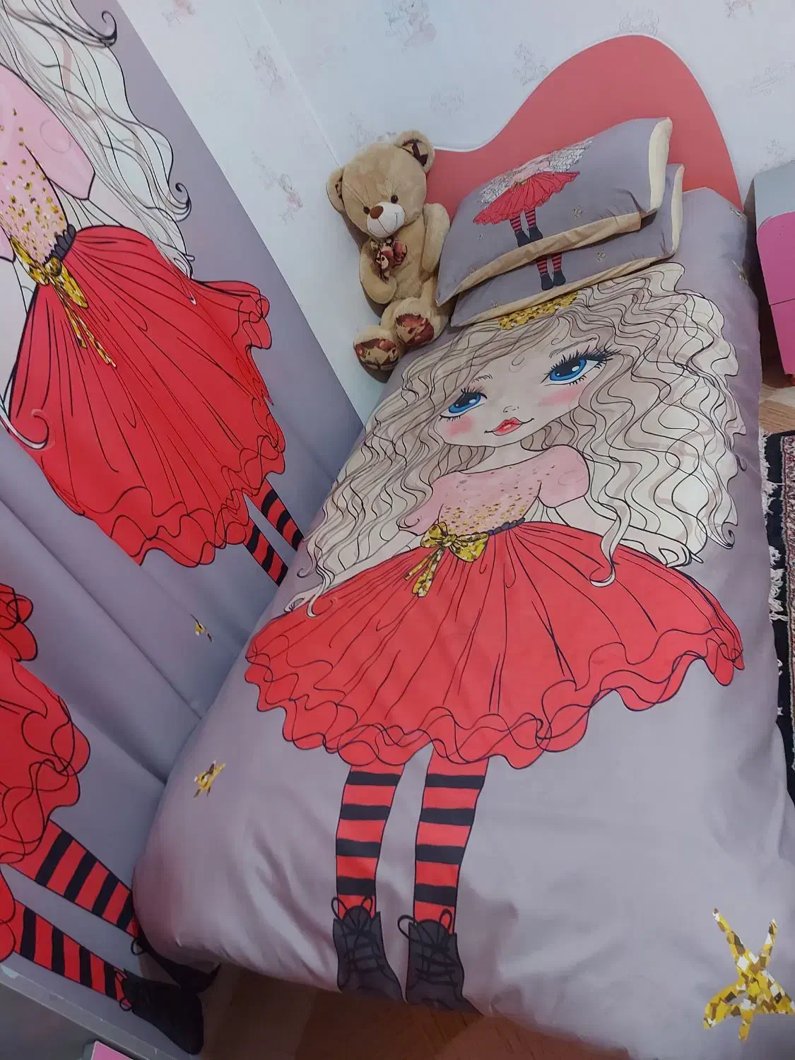 فرش پرده روتختی ست دخترانه|سرویس روتختی|رفسنجان, |دیوار