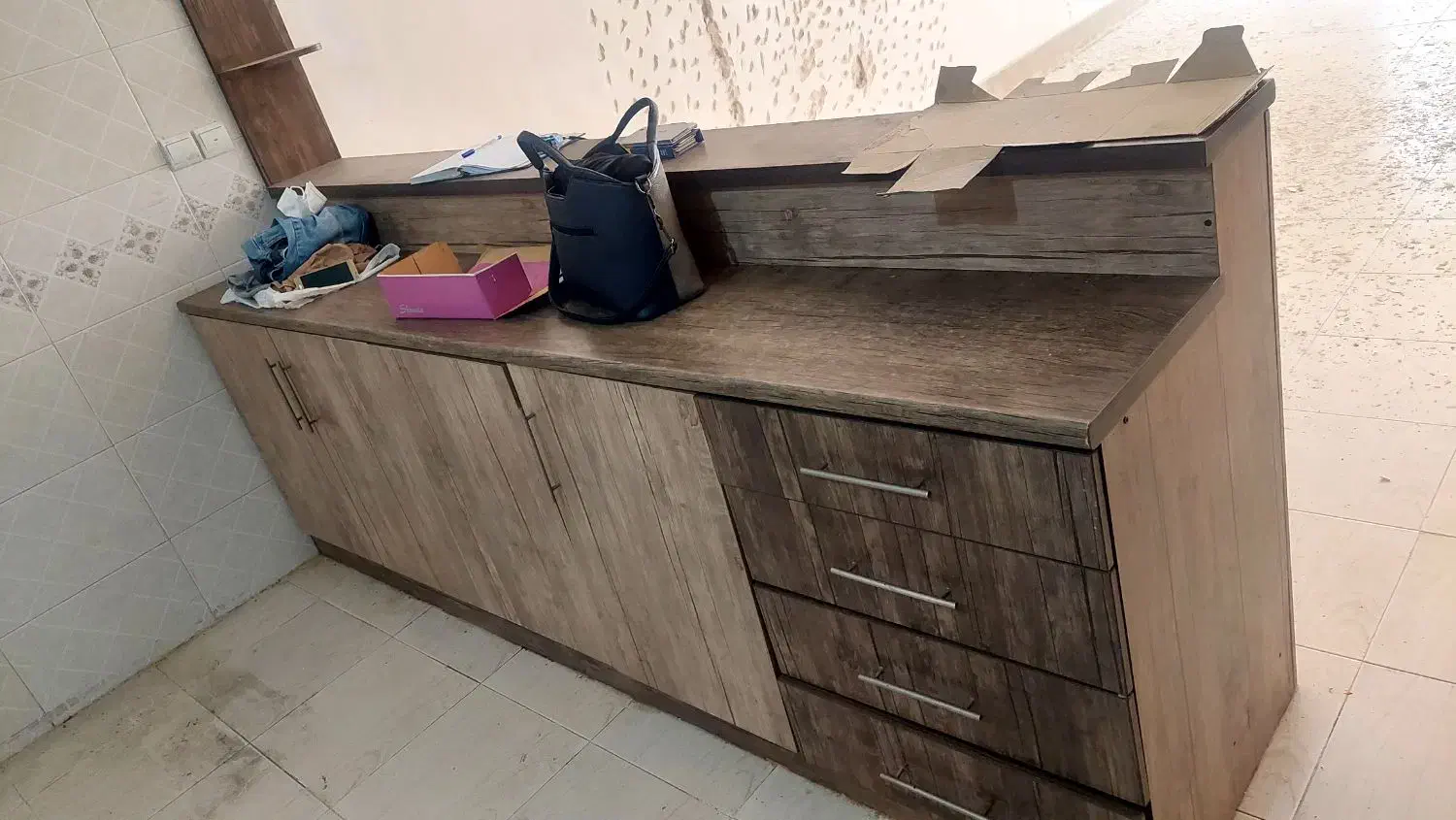 کابینت آشپزخانه هود و گاز صفحه ای استیل|جاکفشی، کمد، دراور|مینودشت, |دیوار