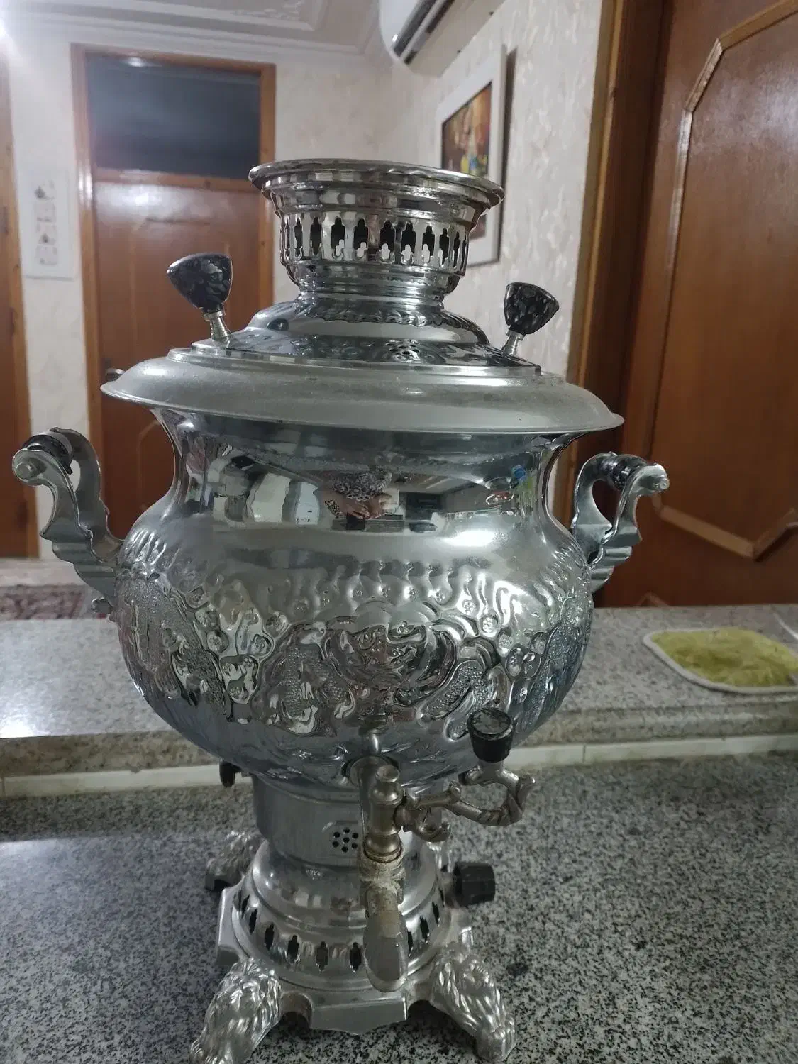 سماور ۸ لیتری قلم کاری شده|سماور، چای‌ساز، قهوه‌ساز|قائم‌شهر, |دیوار