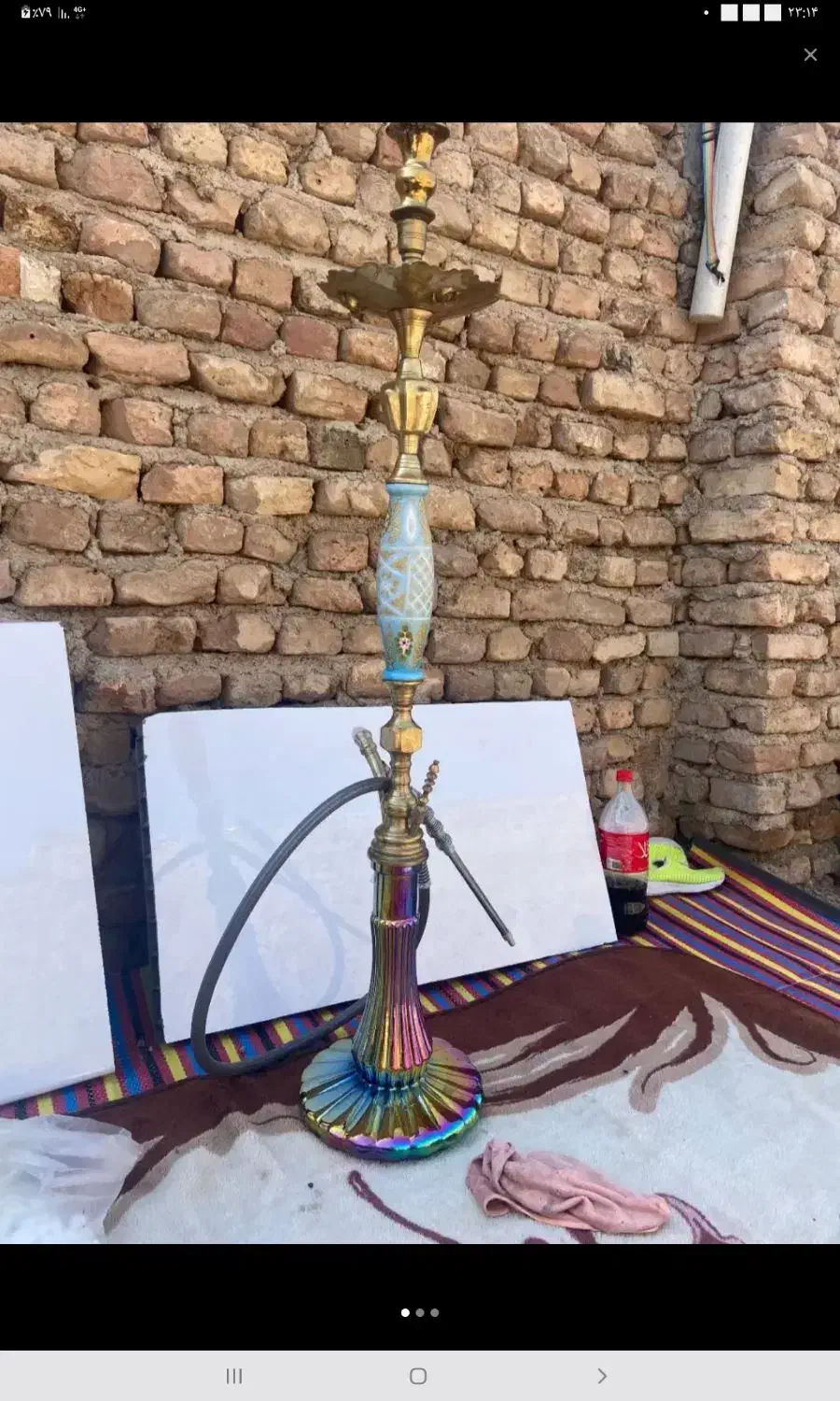 قلیان برنجی قدیمی معاوظه با کبوتر|صنایع دستی و سایر لوازم تزئینی|چهاردانگه (تهران), |دیوار