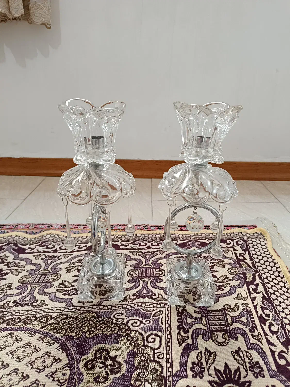 آینه شمعدان الماسی|بوفه، ویترین، کنسول|همدان, |دیوار