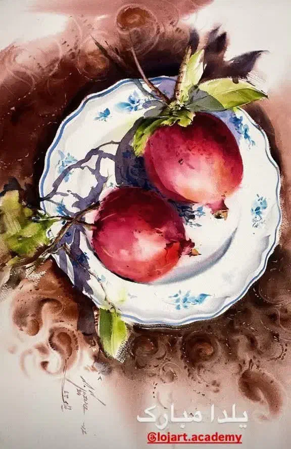 رنگ روغن یلدایی|تابلو، نقاشی، عکس|قم, باغ شازده|دیوار