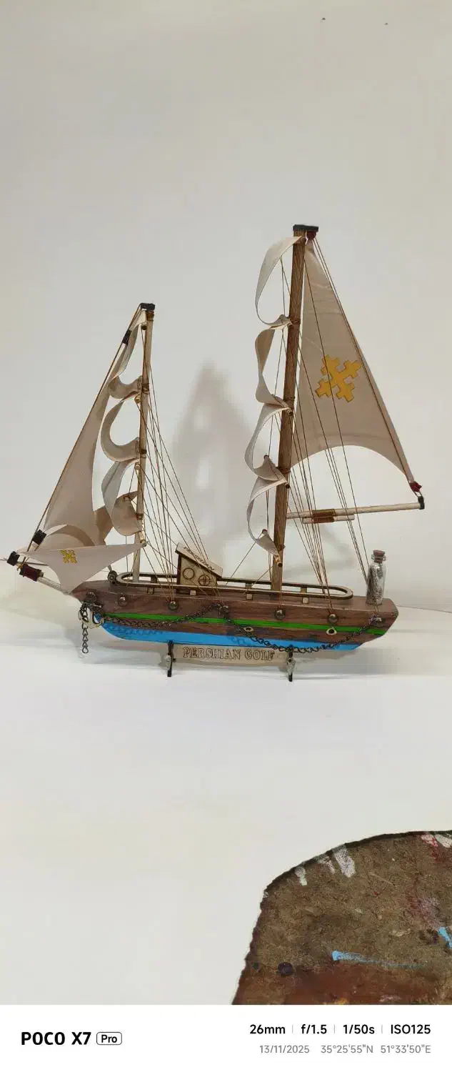 ماکت دستساز هدیه رومیزی کشتی بادبانی چوبی|مجسمه، تندیس، ماکت|تهران, بازار|دیوار