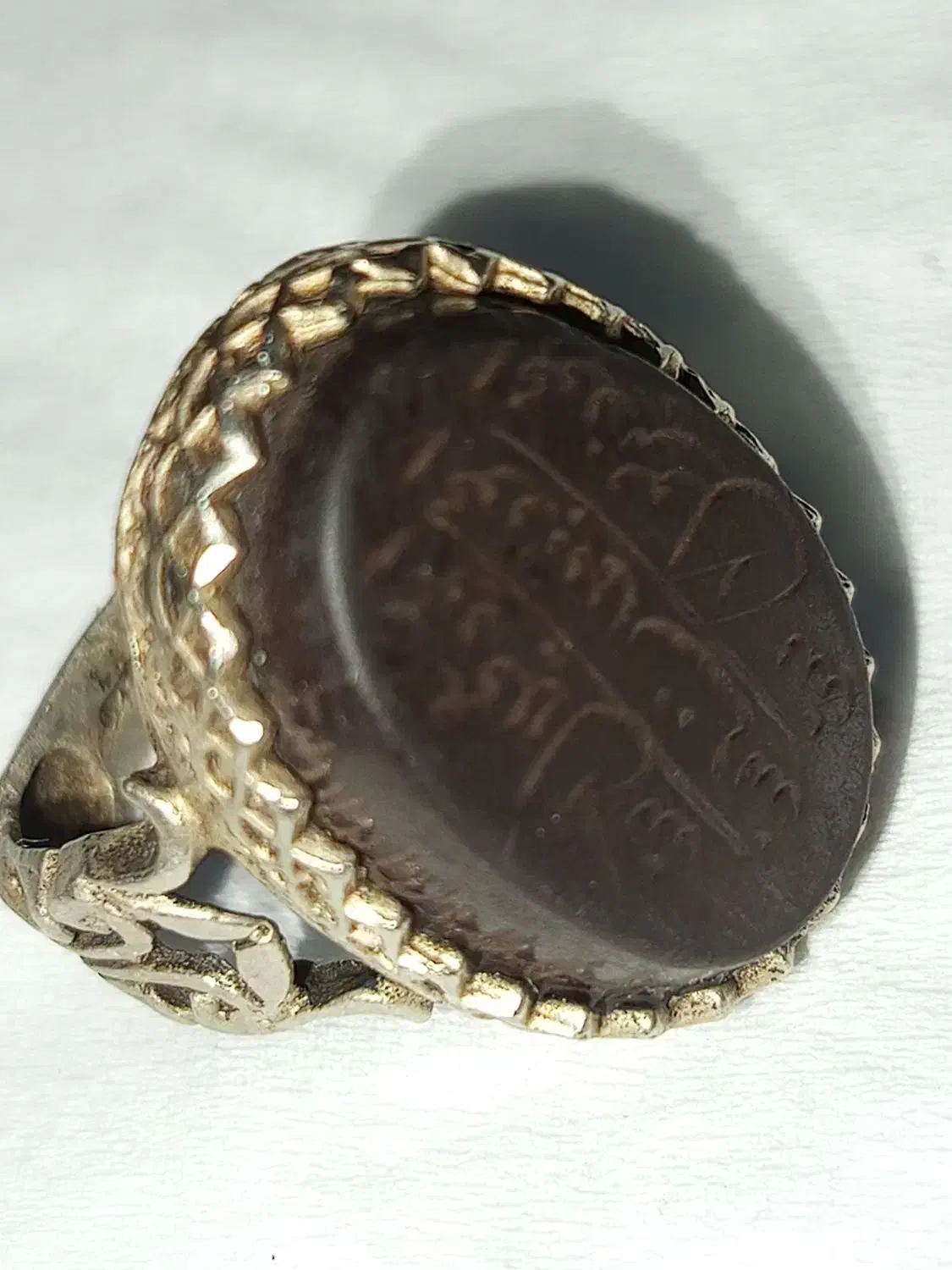 انگشتر حدید رکاب نقره دست ساز، حک هفت جلاله دوطرف|کلکسیون اشیاء عتیقه|یاسوج, |دیوار