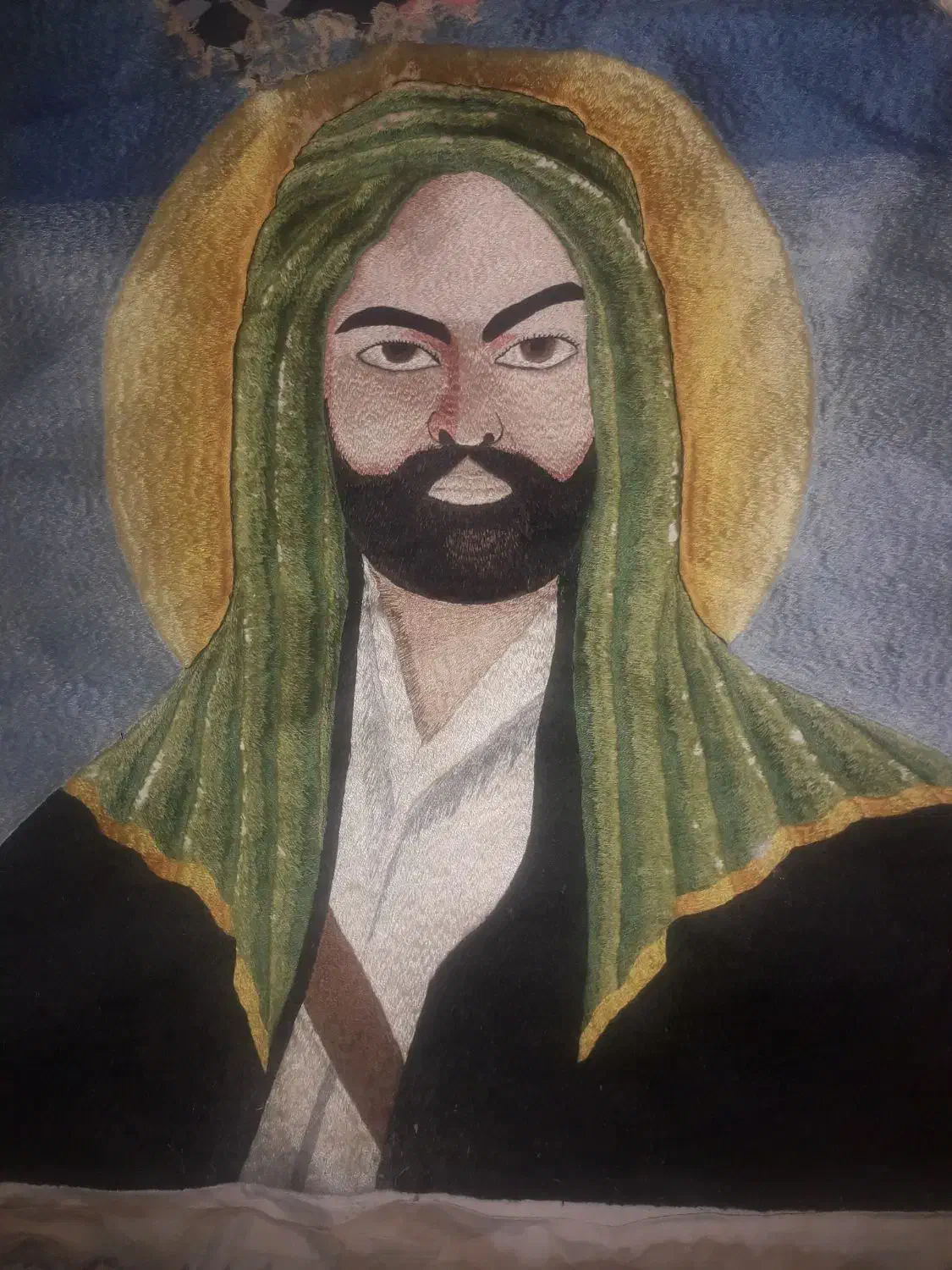 تابلو سوزن دوزی ظریف شمایل با قدمت تاریخی|کلکسیون اشیاء عتیقه|کرج, شهرک بنفشه|دیوار