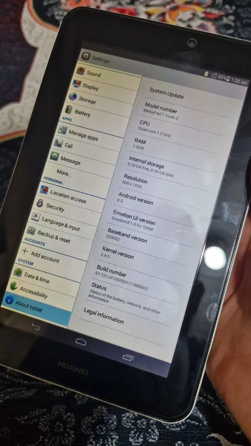 تبلت هوآوی|تبلت|فردیس, فردیس|دیوار